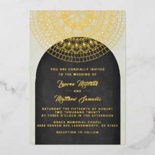 Gold Mandala Wedding Foil Einladung
