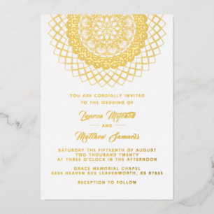 Gold Mandala Wedding Foil Einladung