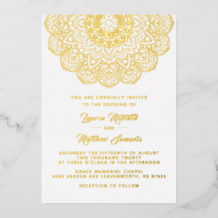 Gold Mandala Wedding Foil Einladung