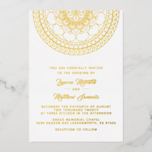 Gold Mandala Wedding Foil Einladung