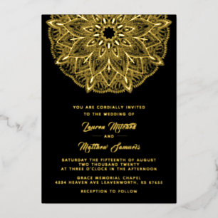 Gold Mandala Wedding Foil Einladung