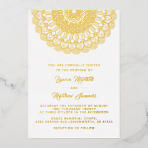 Gold Mandala Wedding Foil Einladung