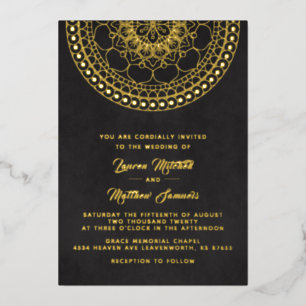 Gold Mandala Wedding Foil Einladung