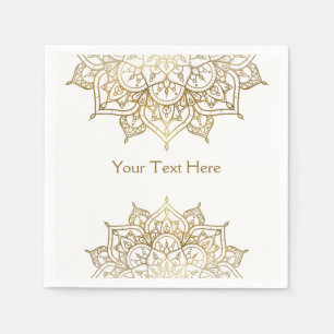 Gold Mandala Weiß Chic Moderne Glamour Party Serviette