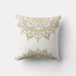 Gold Mandala Weißer Chic Glamour Moderner Glam Kissen