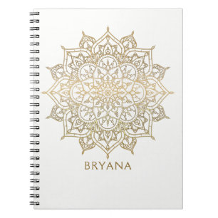 Gold Mandala White Chic Glamour Modernes Glam Notizblock