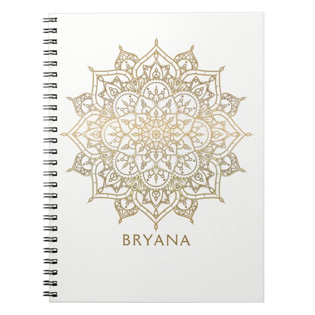 Gold Mandala White Chic Glamour Modernes Glam Notizblock (Vorderseite)