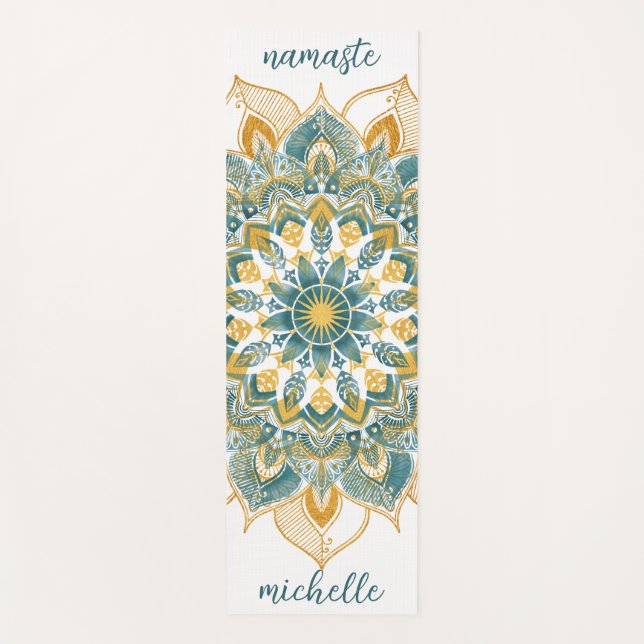 Gold Mandala Yoga Mat Yogamatte (Vorderseite)