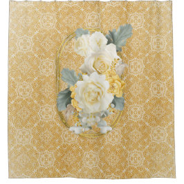 Gold-Mandalas verschiedener geometrischer Circle-W Duschvorhang