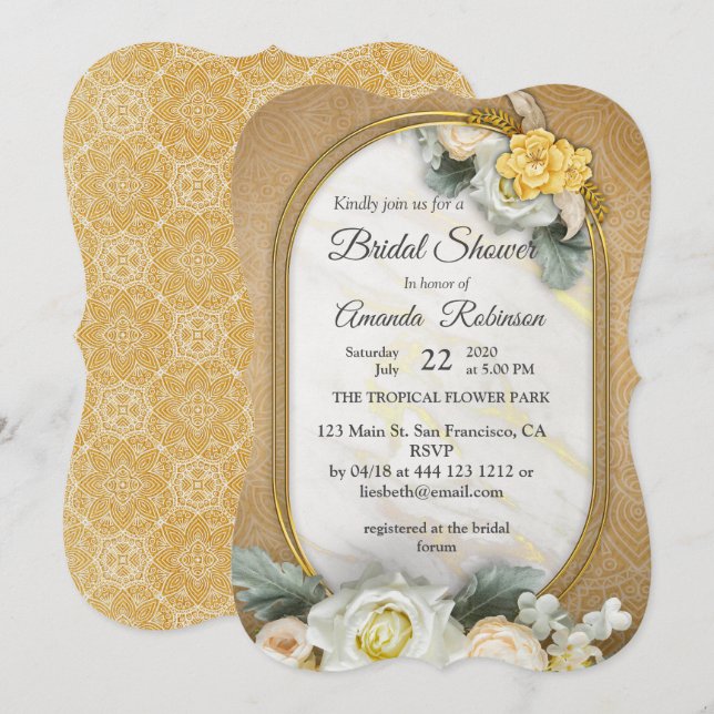 Gold-Mandalas verschiedener geometrischer Kreise Einladung (Vorne/Hinten)