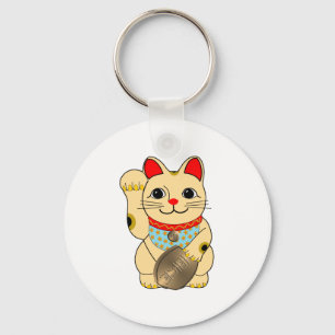 Gold Maneki Neko Schlüsselanhänger