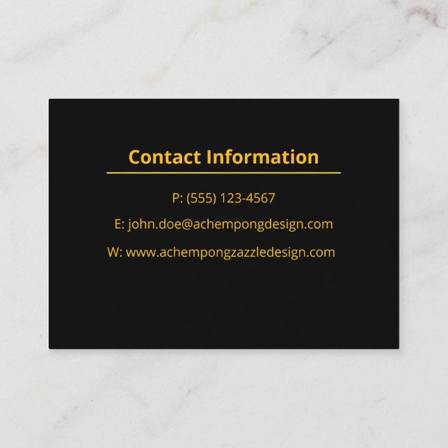 Gold Marble Abstract – Upscale Professional Opulen Visitenkarte (Rückseite)
