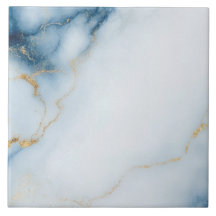 Gold Marble Blue Pattern 