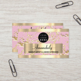 Gold Marble Consulting Glitzer Pink Pastel Royal Visitenkarte