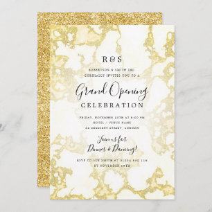 Gold Marble Glitzer Corporate Grand Opening Einladung