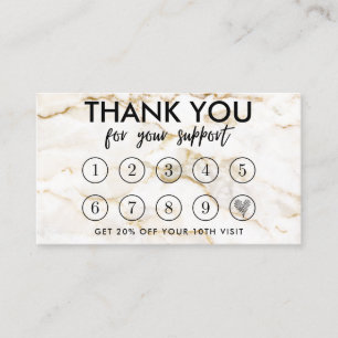 Gold Marble Makeup Hair dank Loyalty Card Visitenkarte