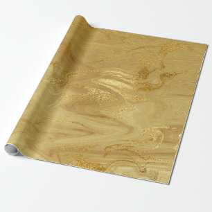 Gold Marble Molten Glam Shiny Geschenkpapier