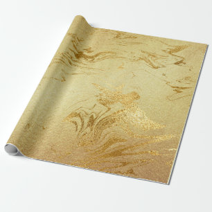 Gold Marble Molten Glam Shiny Geschenkpapier