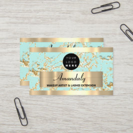 Gold Marmor Consulting Glitzer Aqua Water Blue Visitenkarte