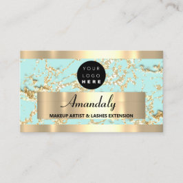 Gold Marmor Consulting Glitzer Aqua Water Blue Visitenkarte