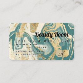 Gold-Marmor der Kreditkarte aquamarin dunkle Schön Visitenkarte