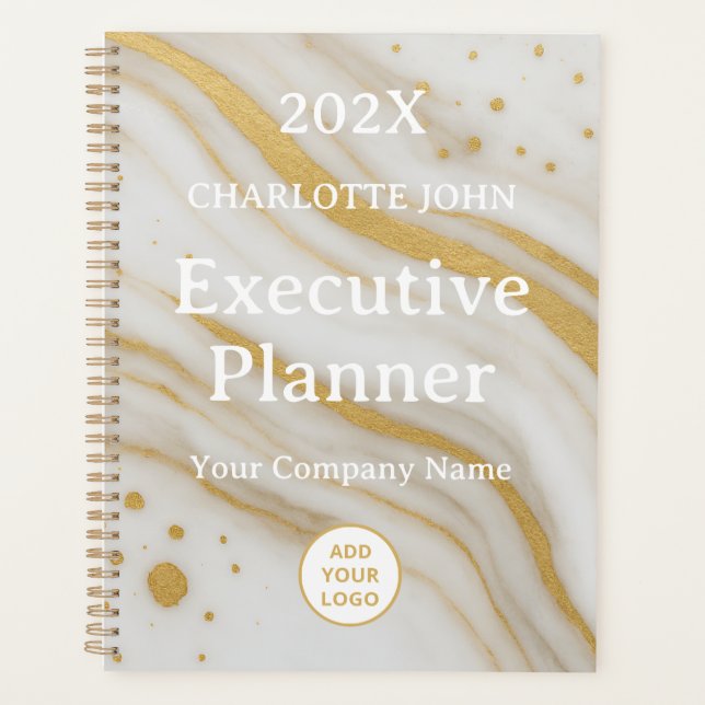 Gold Marmor Executive Benutzerdefinierter Name 202 Planer (Vorderseite)