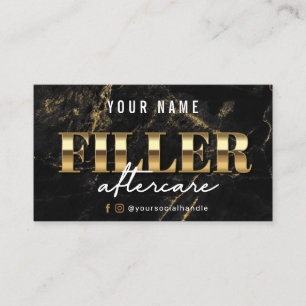 Gold Marmor Luxury Filler Aftercare Card Visitenkarte
