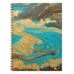 Gold Marmor Textur Design. Blaue und goldene Marme Notizblock