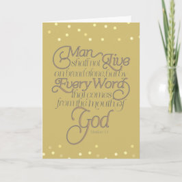 Gold Matthew 4:4 Wort Gottes Karte