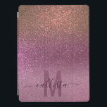 Gold Mauve Lila Funkelnd Glitzer Ombre Monogram iPad Pro Hülle<br><div class="desc">Dieses elegante, glamouröse und schicke Print ist perfekt für das trendige und stilvolle Girly Girl. Es verfügt über ein Imitat gedruckt funkelnd dunkelgoldene Glitzer in Mauve lila in pastellfarbenen lila dreifachen Farbverlauf ombre. Es ist modern, hübsch, mädchenhaft, einzigartig und cool. Passen Sie dieses Design einfach mit Ihrem eigenen personalisierten Monogramm...</div>