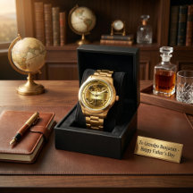 Gold Mechanikuhr Großvater Monogramm Vatertag