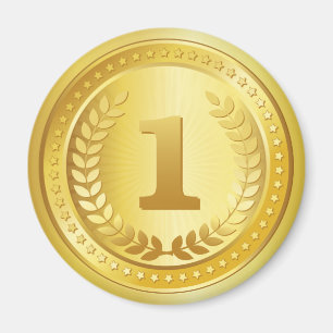 Gold Medaille 1. Platz Gewinner-Button Magnet