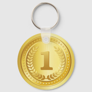 Gold Medaille 1. Platz Gewinner-Button Schlüsselanhänger