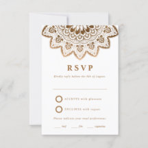 Gold Medallion Elegant Mandala Wedding RSVP