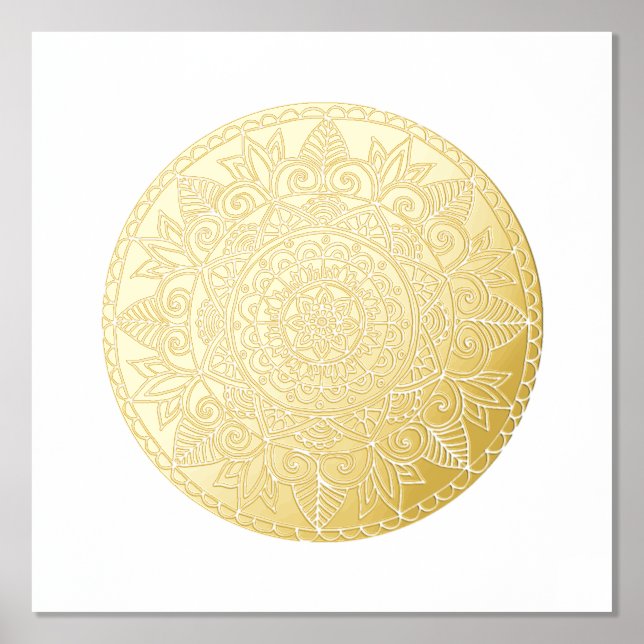 Gold Medallion Mandala Art Foliendrucke (Vorderseite)