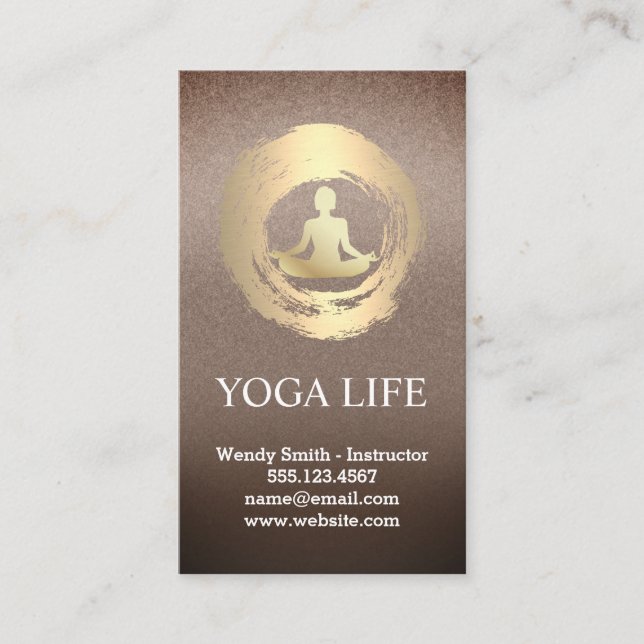 Gold-Mediation-Logo | Yoga Visitenkarte (Vorderseite)