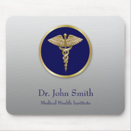 Gold Medical Beruflich Caduceus Blue Mousepad