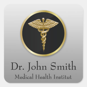 Gold Medical Caduceus - Aufkleber