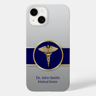 Gold Medical Caduceus Beruflich Blue Case-Mate iPhone 14 Hülle