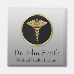 Gold Medical Caduceus - Magnet