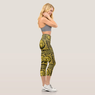 Gold Medusa Capri Leggings