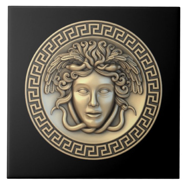 Gold Medusa "The New Colonial" Designer Wall Tile Fliese (Vorderseite)