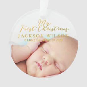 Gold meine erste Weihnachtsbaby-Foto-Geburt Ornament