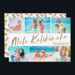 Gold Mele Kalikimaka 6 Foto Collage Christmas Ho Feiertagskarte<br><div class="desc">Schenken Sie in dieser Ferienzeit Beifall mit diesen lustigen, modernen sechs Foto Collage Weihnachtskarten! Sie sind perfekt, um Ihnen die Lieblingslieder aus Ihrem tropischen Urlaub zu präsentieren! In der Typografie steht "Mele Kalikimaka" in Imitaten als Goldfolie, und auf der Kartenrückseite befindet sich ein passendes Ananas-Muster in Imitaten mit Goldfolie. Einfach...</div>