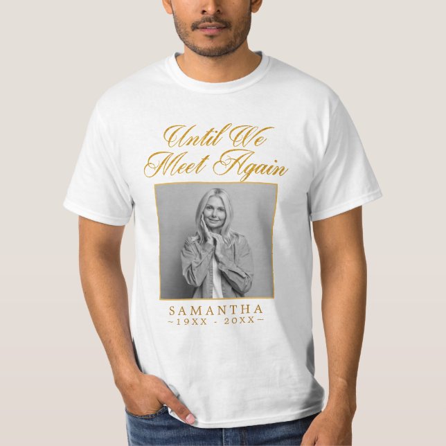 Gold Memorial Beerdigung Custom Foto T - Shirt