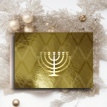 Gold Menorah Hanukkah Card Feiertagskarte<br><div class="desc">Unterkunft thematisch von Umua entworfen. Gedruckt und ausgeliefert von Zazzle oder ihren Partnern.</div>