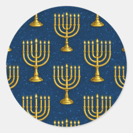 Gold Menorah Muster Hanukkah Stickers