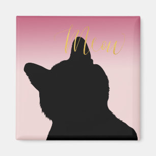 Gold Meow Kitush Rosa ombre Magnet