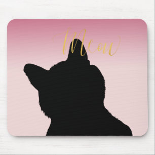 Gold Meow Kitush Rosa ombre Mousepad