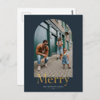 Gold Merch Arch Frame Foto Weihnachtskarte